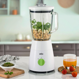 خلاط براون ٣ في ١ — ‎JB0153WH‎‎ ‎ | ٥٠٠ واط، 1.5 لتر، مطحنة وفرامة‎‎